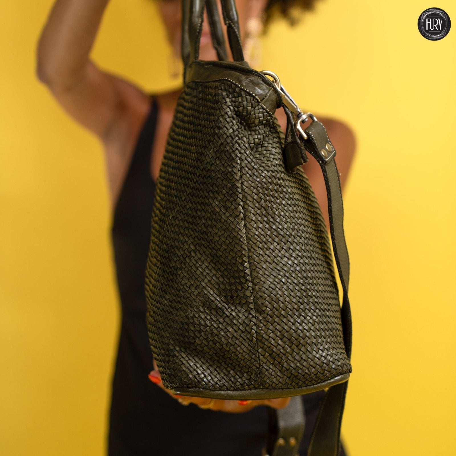 Borsa Tullia in pelle intrecciata - Fury