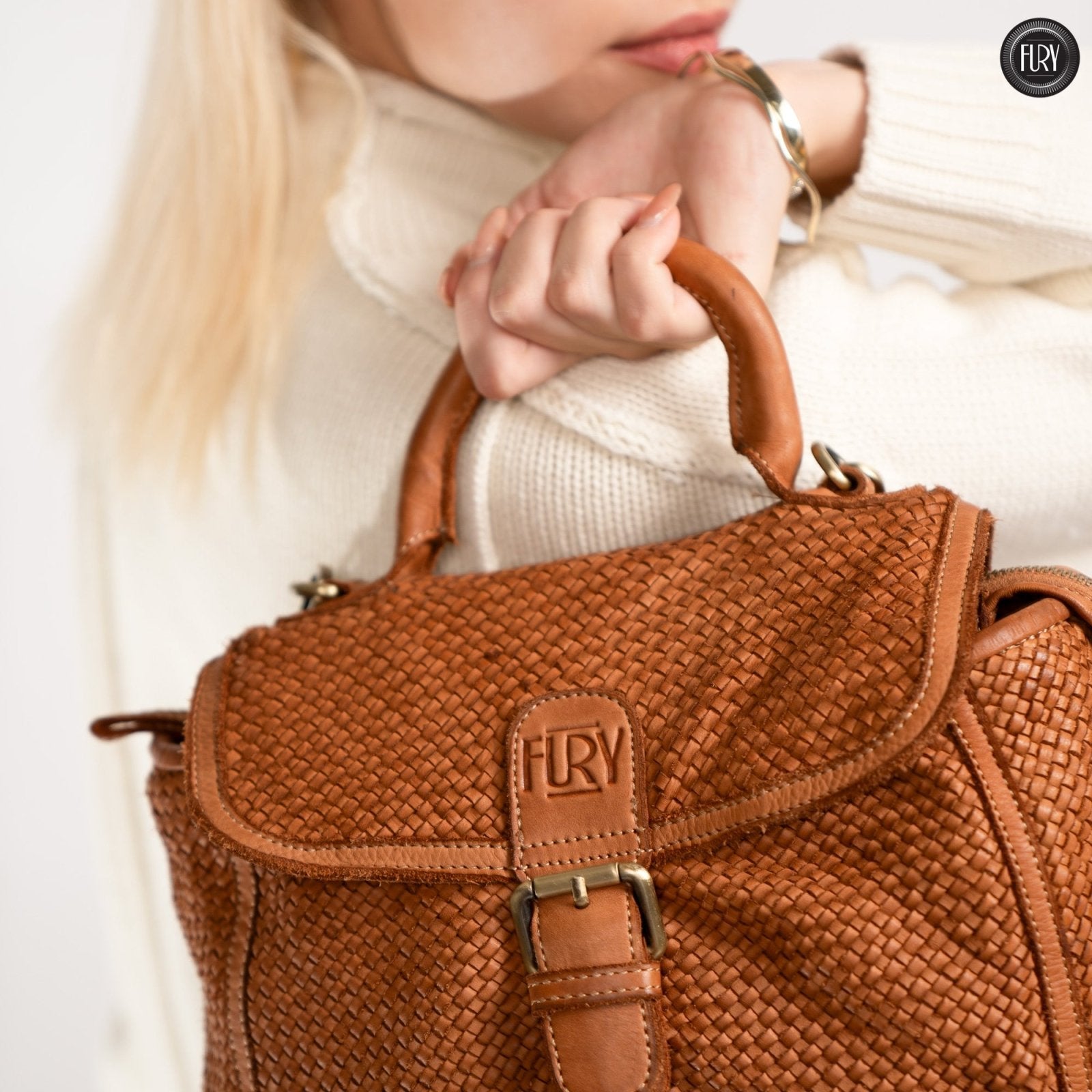 Borsa Camilla in pelle intrecciata - Fury