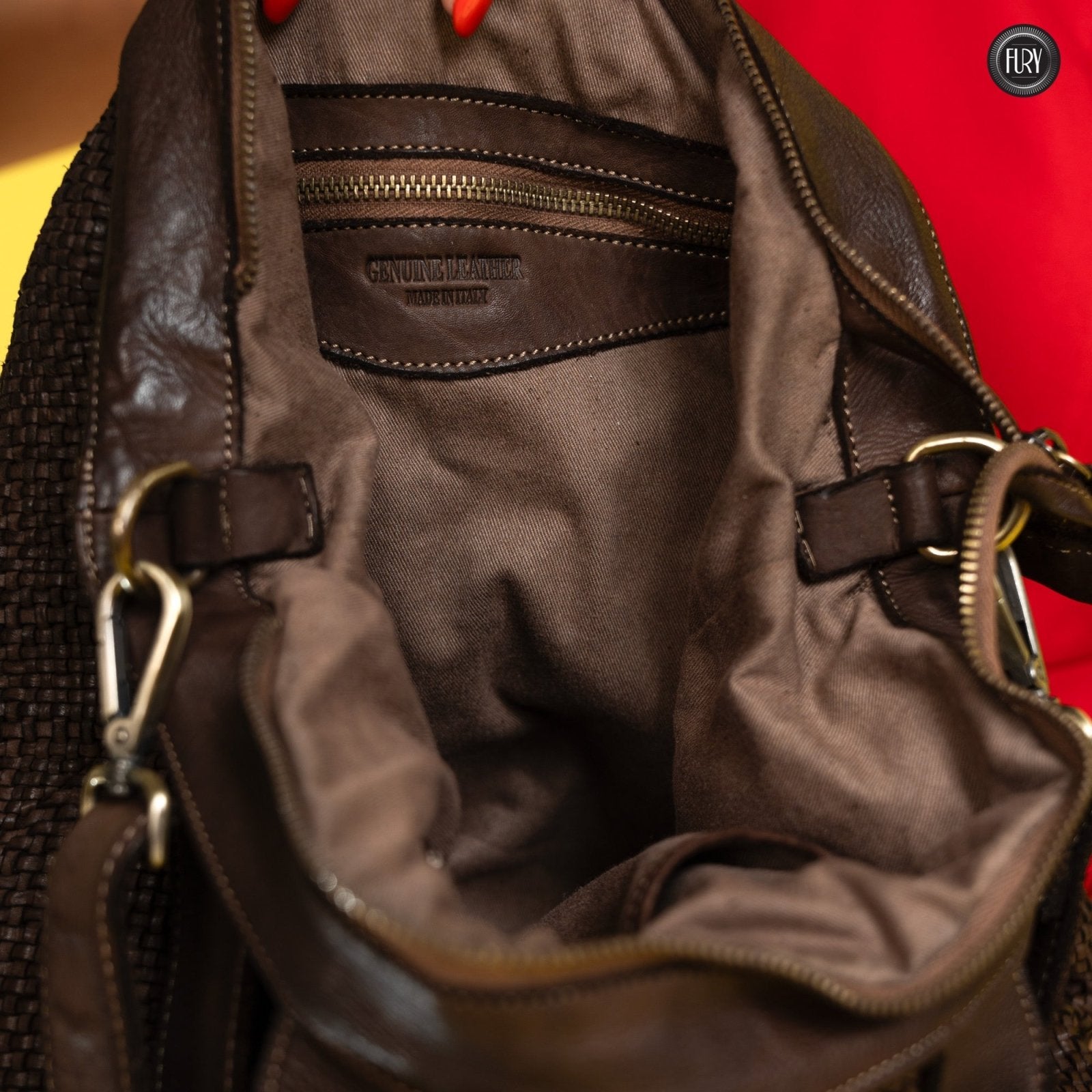Borsa Tullia in pelle intrecciata - Fury